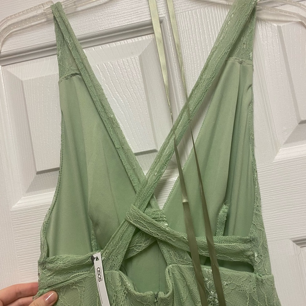 Light green lace maxi dress